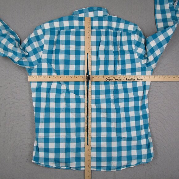 Bonobos Shirt Mens XL Slim Fit Blue Check Long Sleeve Button Up Casual Work - Picture 5 of 10
